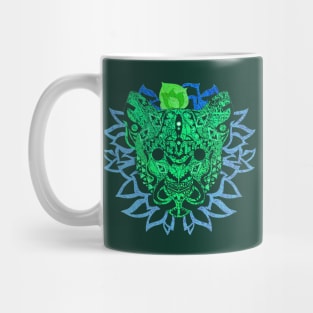 the magical mayan tiger in mexican pattern ecopop Mug